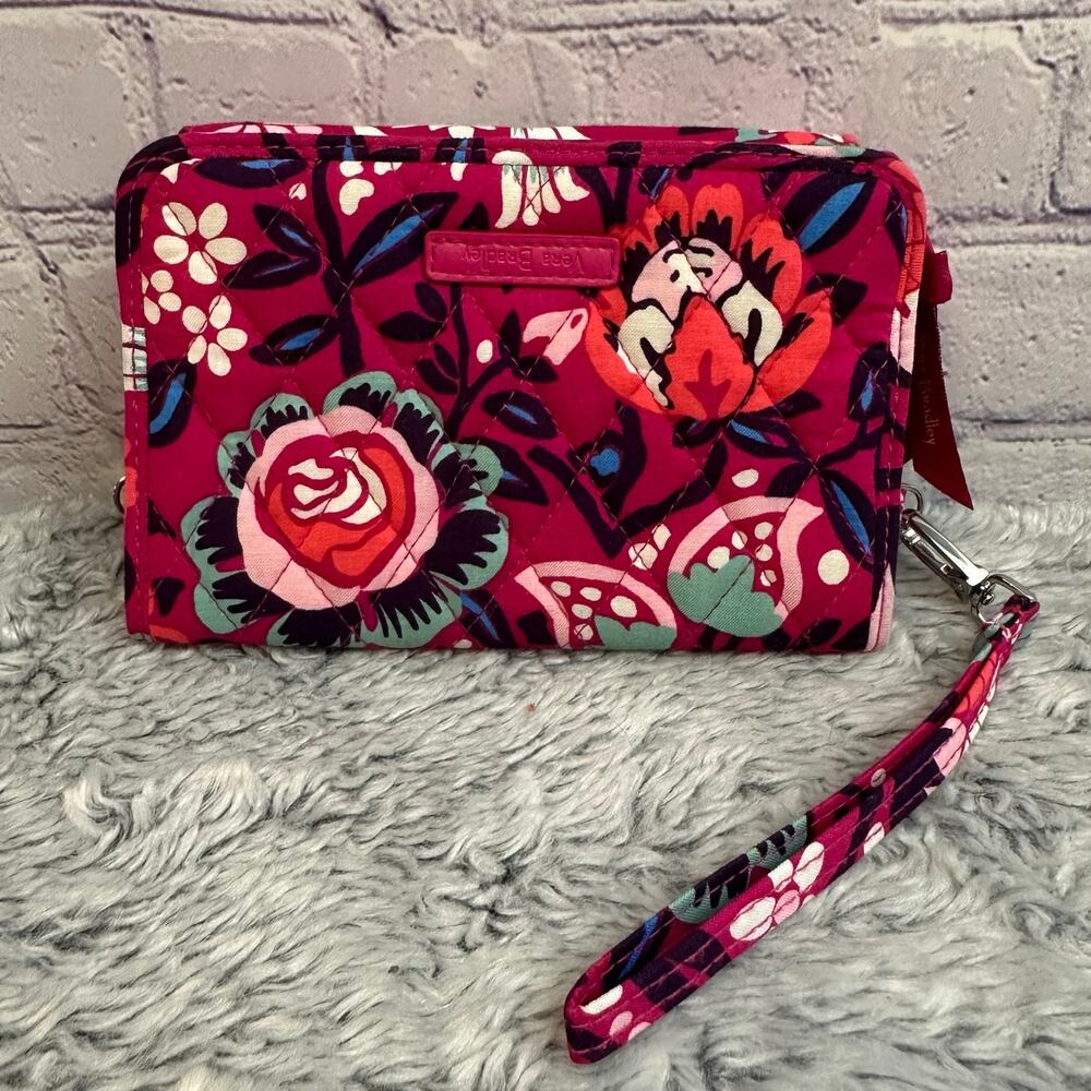 Vera Bradley Bloom Berry Crossbody & Wristlet Bag Mini Pink 3 in 1